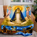Manta Virgen María de Oración – Flannel Ultra Suave 280GSM