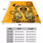 Manta Espiritual Oshún Orisha – Flannel Throw con Diseño Yoruba - Imagen 2