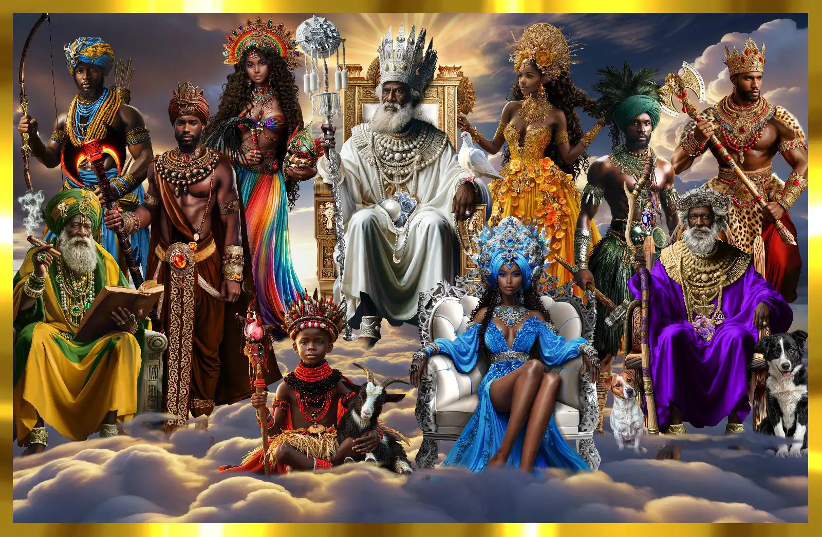 Poster espiritual de los Orishas para misa espiritual, altar y decoración devocional