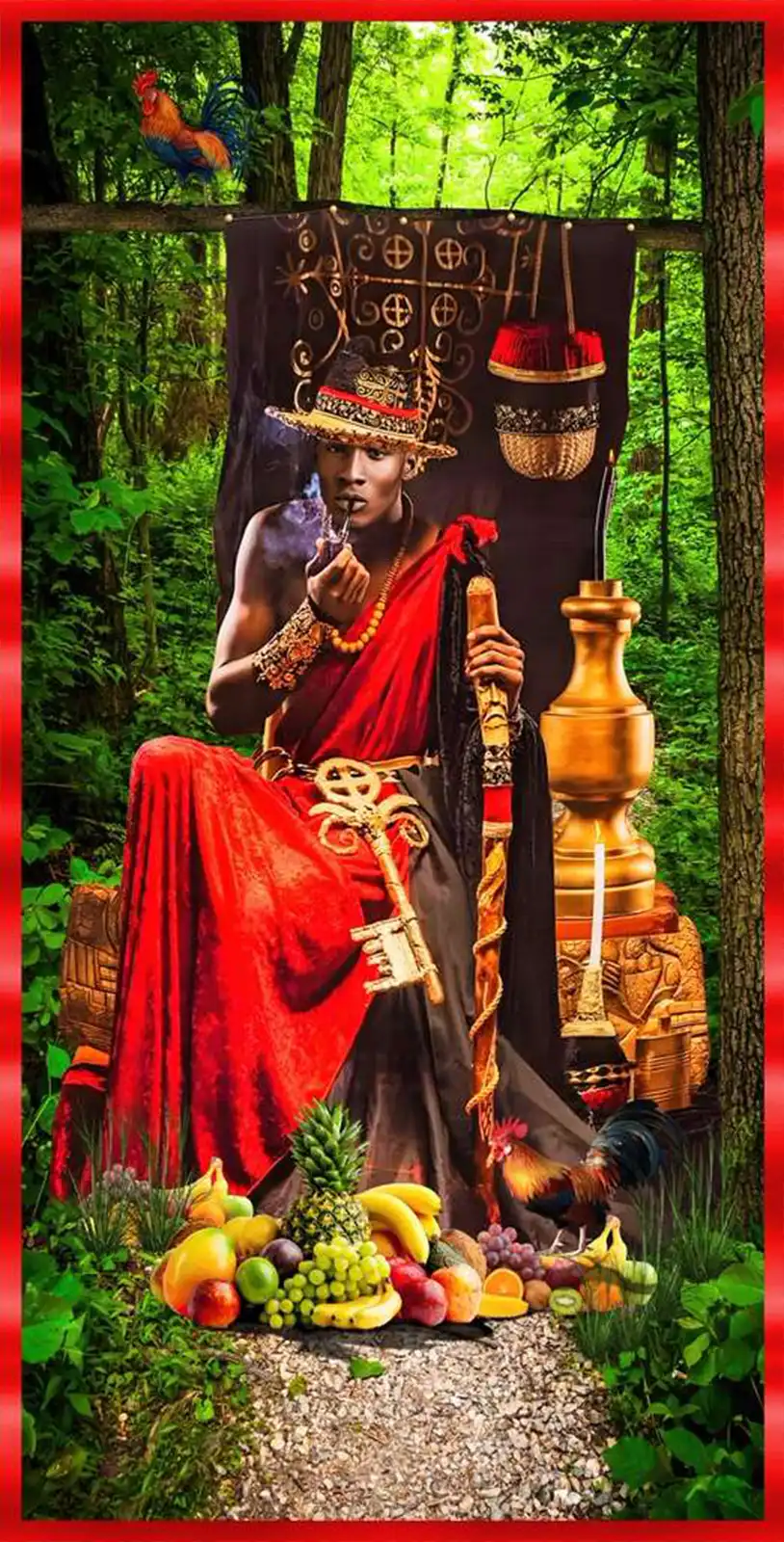 Poster espiritual de Eleguá para misa espiritual, altar y decoración devocional