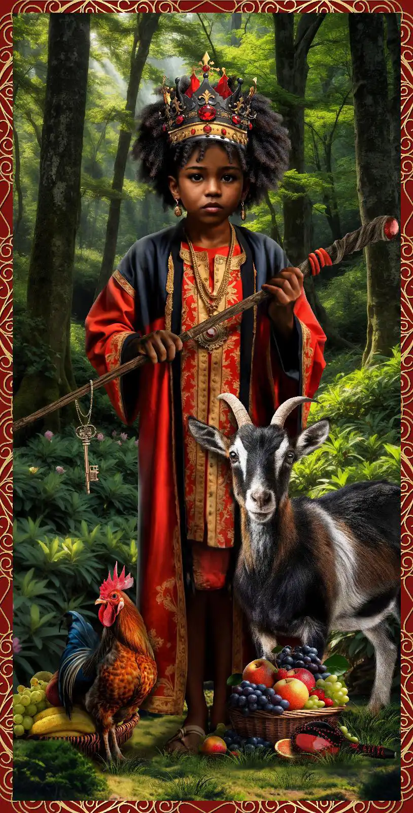Poster espiritual de Eleguá Niño para misa espiritual, altar y decoración devocional