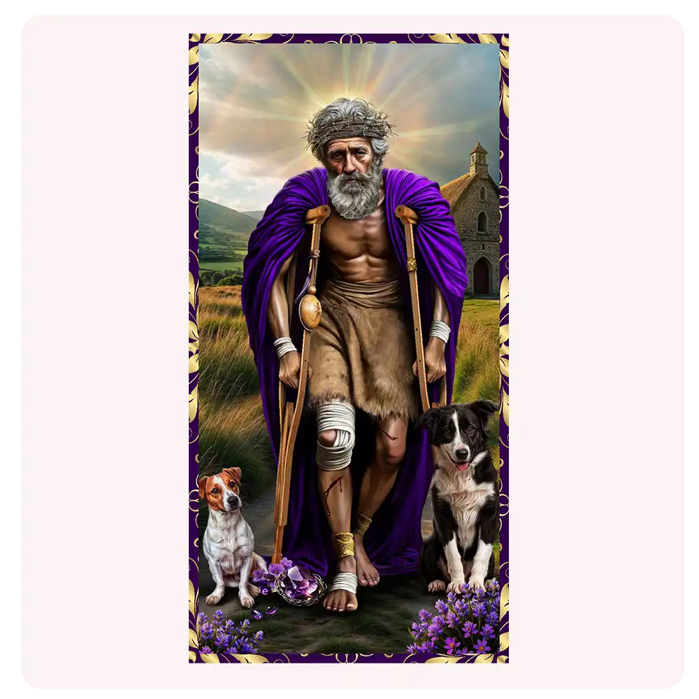 botanica_marisol_68 Poster de San Lázaro | Babalú Ayé – Imagen Espiritual para Misa, Altar y Protección - Imagen 1
