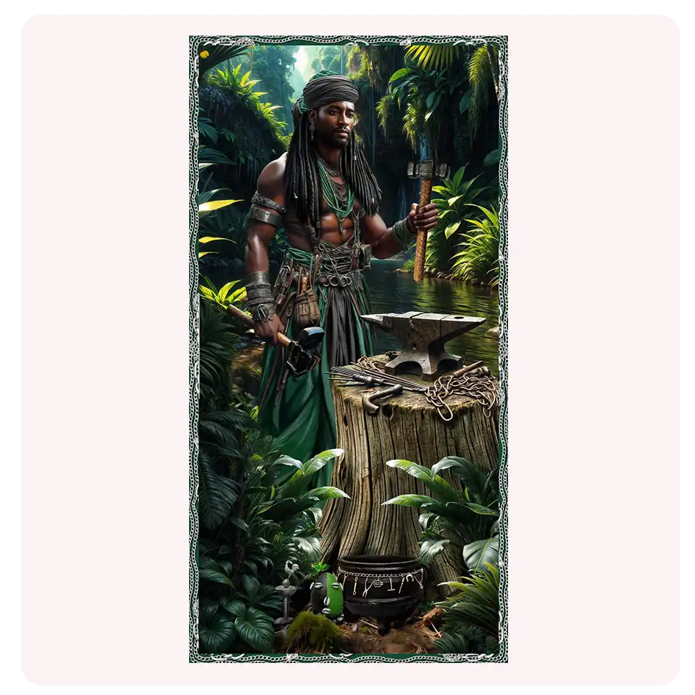 botanica_marisol_71 Poster de Oggún | Imagen Espiritual de Fuerza, Trabajo y Protección para Misa o Altar - Imagen 1
