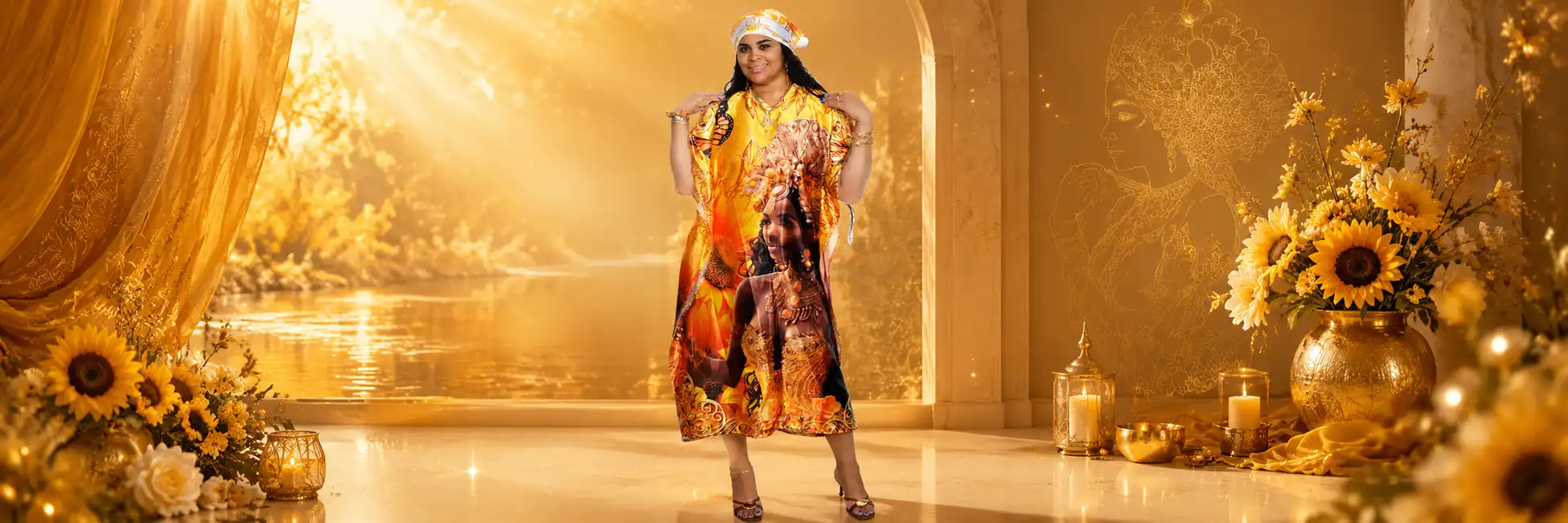 Vestido de Oshún talla única en satín