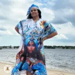 Vestido de Yemayá – Talla Única en Satín - Imagen 4