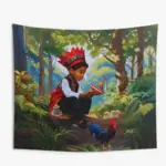Tapiz Eleguá / Eshu Yoruba – Decoración de Altar Afro-Caribeño
