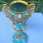Sopera de Yemayá Azul con Detalles Dorados – Recipiente Decorativo y Espiritual Yoruba - Imagen 4