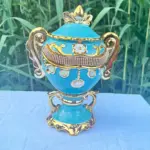 Sopera de Yemayá Azul con Detalles Dorados – Recipiente Decorativo y Espiritual Yoruba - Imagen 5