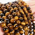 Tira de Cuentas de Piedra Natural Ojo de Tigre 4–14mm – Beads para Pulseras, Collares y Joyería DIY