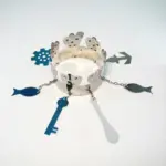 Corona de Yemayá Plateada con Detalles Azules - Imagen 2