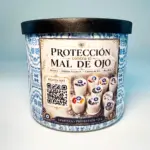 Vela Espiritual en Frasco Cilíndrico Ancho – Protección contra el Mal de Ojo
