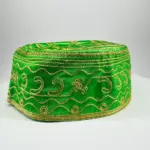 Gorro de Orunmila / Orula Verde con Bordado Dorado - Imagen 2