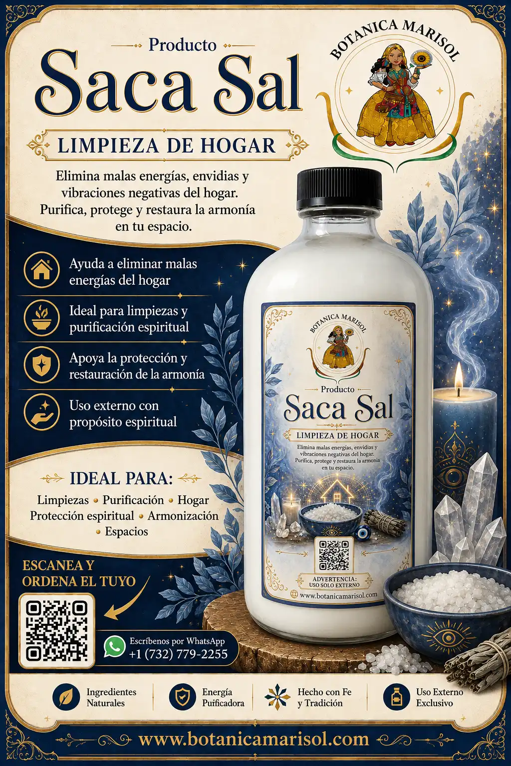 Flyer del producto Limpia Pisos Saca Sal de Botánica Marisol
